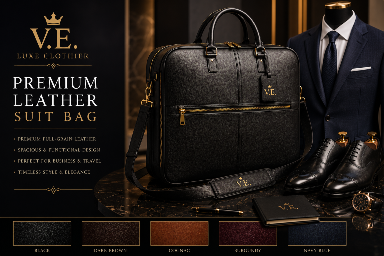 Premium Leather Suit Bag
