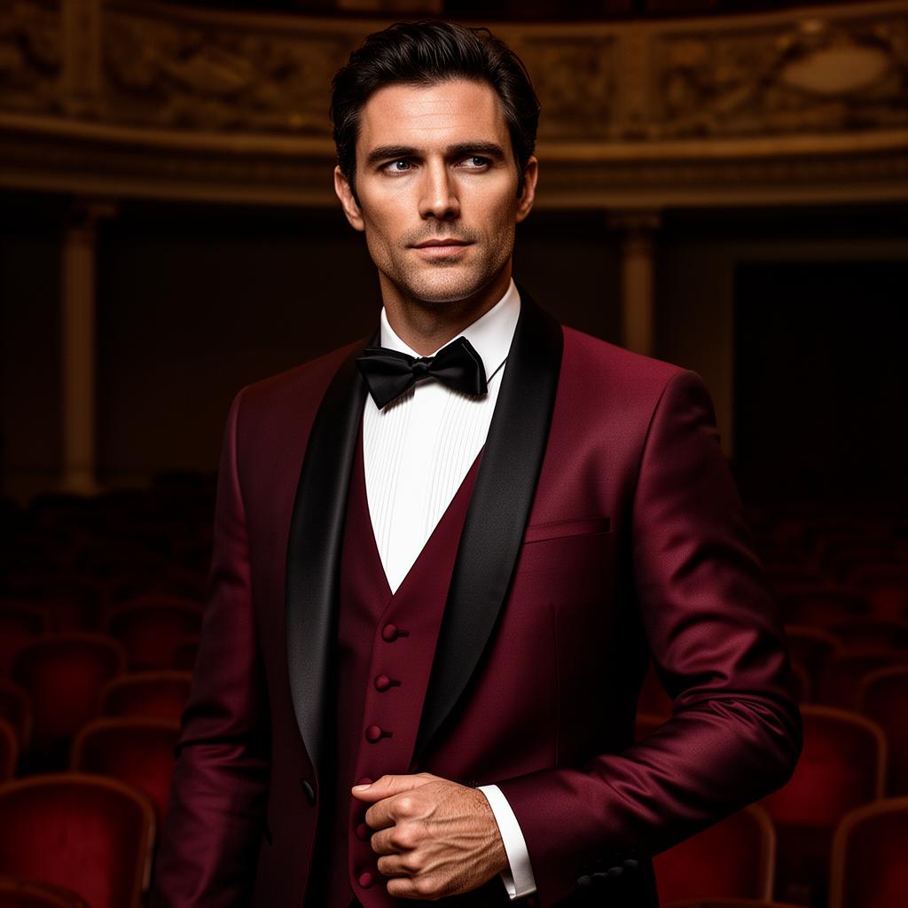 The Burgundy Shawl Tuxedo Three-Piece