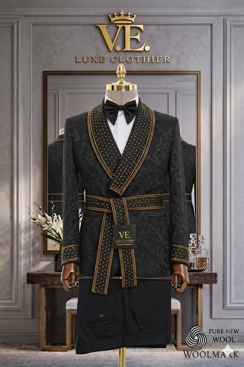 The Noir Embellished Smoking Jacket